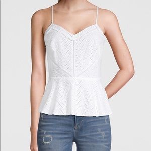 White House Black Market Eyelet Peplum Camisole 0